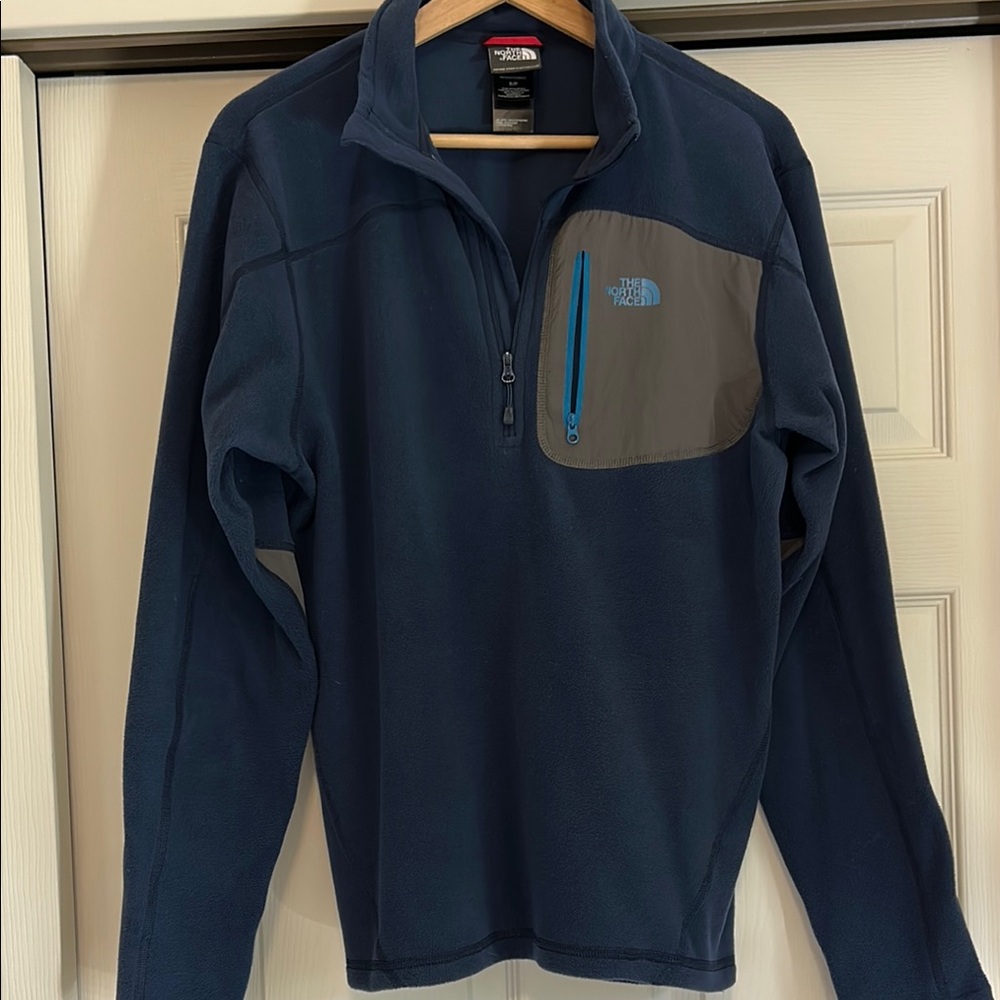 The North Face Small Men's Performance 3/4 Zip Jacket in Blue and Gray - Picture 1 of 8